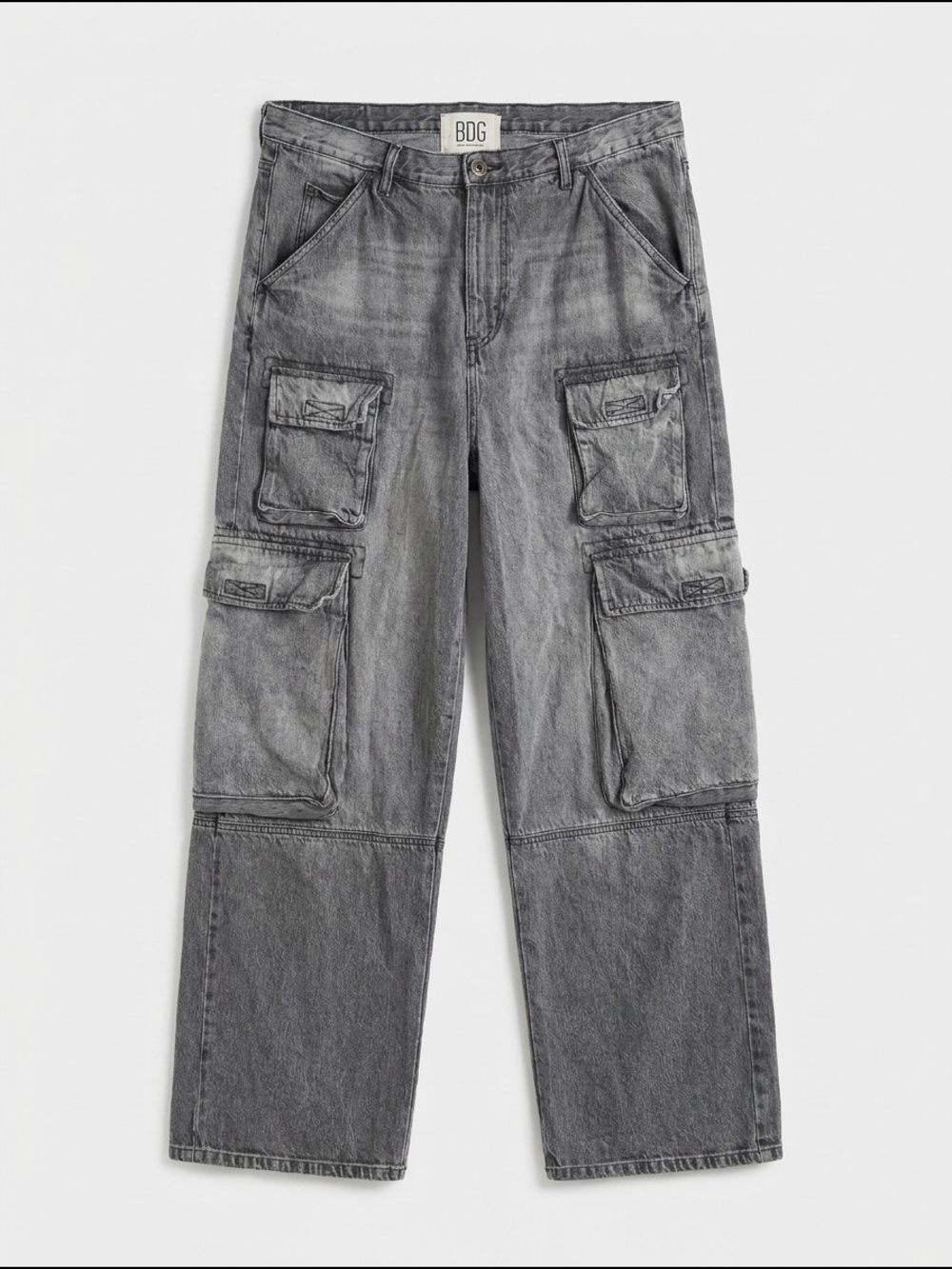 BDG‎ Gray Washed Moto Cargo Pants